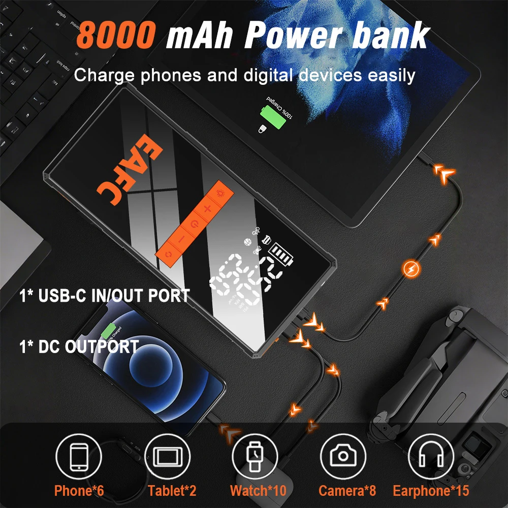 12V Car Jump Starter 4 In 1 Car Wireless Tire Inflator Pump Air Compressor Power Bank Potable Battery Starting Fast Charging - Imagen 4